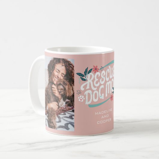 Mug Secourir Chien Maman Empreinte de patte Photo Coll (Devant gauche)