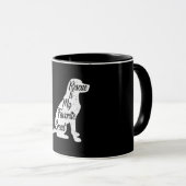 Mug Secourir Chien race préférée Silhouette (Devant droit)
