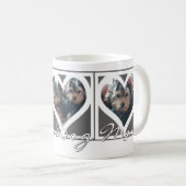 Mug SECOURIR DOG MOM Trois Photo Heart Frame Gris (Devant droit)