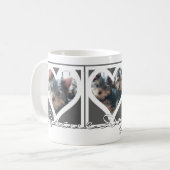 Mug SECOURIR DOG MOM Trois Photo Heart Frame Gris (Devant gauche)