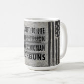 Mug Secret À Vie Bon Camions Femme & Armes À Feu (Devant droit)