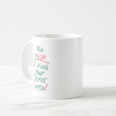 Mug Secret Père Noël Funny Holiday Design de Noël (Devant gauche)