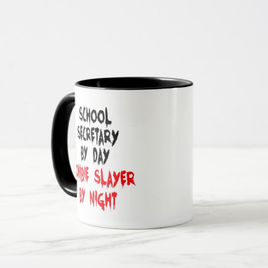 Mug Secrétaire de l'école Zombie Joke (Devant gauche)