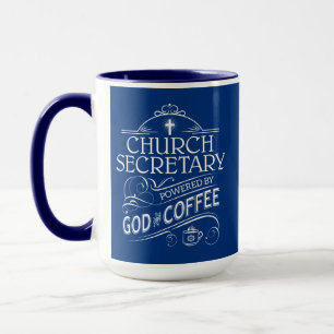 Mug Secrétaire de l'Église Poussé par Dieu et le café
