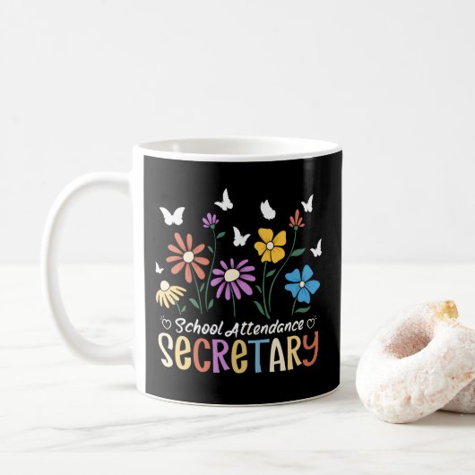 Mug Secrétaire Fleurs sauvages Super (Avec donut)