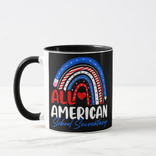 Mug Secrétaire Scolaire Tout Américain Arc-en-Ciel Pat