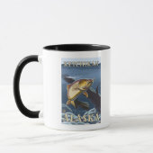Mug Section de la pêche à la truite - Ketchikan, (Gauche)
