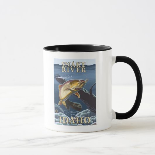 Mug Section de la pêche de la truite - rivière Snake, (Droite)