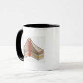 Mug Section transversale d'un volcan de cendre-cendre (Devant gauche)