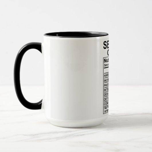 Mug Sécurité Garde - valeur nutritive (Gauche)