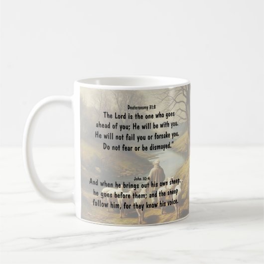 Mug Seigneur Bon Berger Allez Devant Vous Écriture Bib (Gauche)