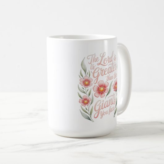 Mug Seigneur plus grand que les géants vous faites fac (Devant droit)