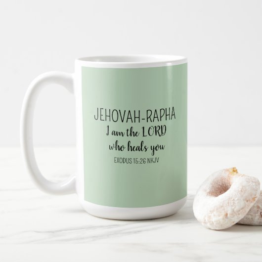 Mug Seigneur Qui Guérit Simple Vert Clair Chrétien (Avec donut)