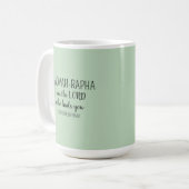 Mug Seigneur Qui Guérit Simple Vert Clair Chrétien (Devant gauche)