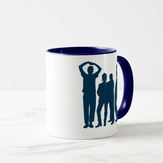 Mug Seinfeld | Graphique de silhouette de groupe (Devant droit)