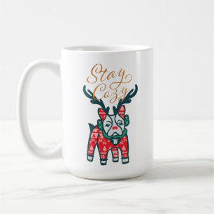 Mug Séjournez confortable   French Bulldog Reindeer Ch