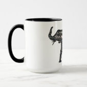 Mug Sel noir et blanc, éléphant, beaucoup de messages (Gauche)