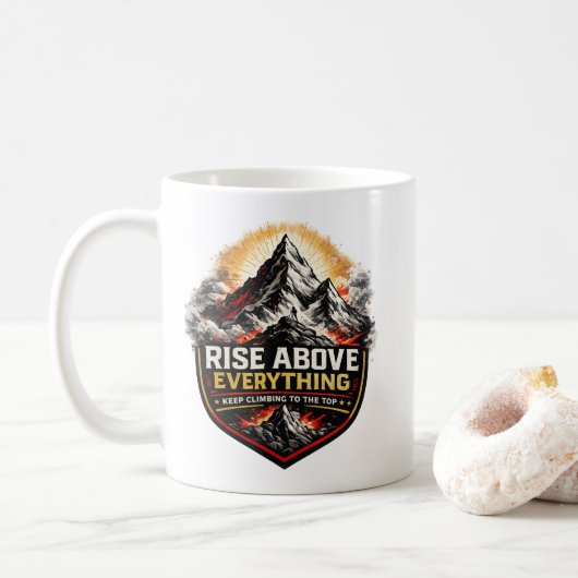 Mug S'élever au-dessus de tout Motivation (Avec donut)