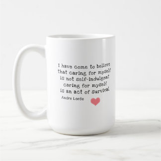 Mug Self Care, citation Audre Lorde / WWC Logo