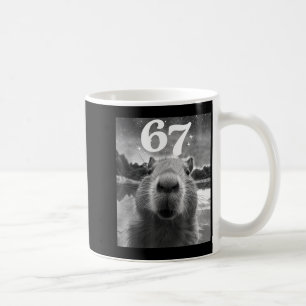 Mug Selfie de capybara avec graphique capy mème 67 pou