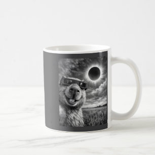 Mug Selfie de capybara Drôle d'animal Éclipse solaire