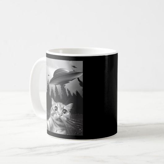 Mug Selfie De Chat Avec Ufos (Devant gauche)