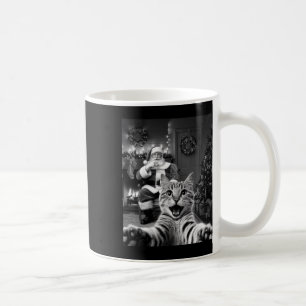 Mug Selfie De Chat De Noël Drôle Avec Santa Claus Cute