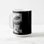 Mug Selfie de chat drôle avec Alien UFO (Devant gauche)