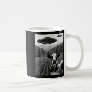 Mug Selfie de vache avec un OVNI extraterrestre Drôle