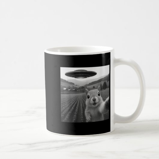 Mug Selfie D'Écureuil Avec Alien Ufo Drôle Pour Les Fe (Droite)