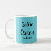 Mug Selfie Nom Reine Personnalisé Turquoise Turquoise (Gauche)