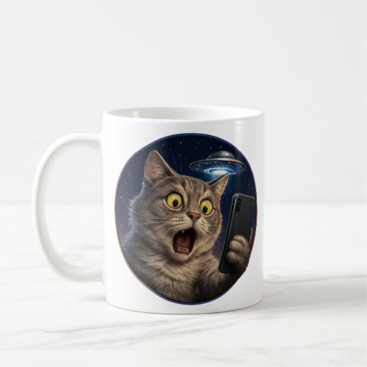 Mug Selfie UFO de chat (Gauche)