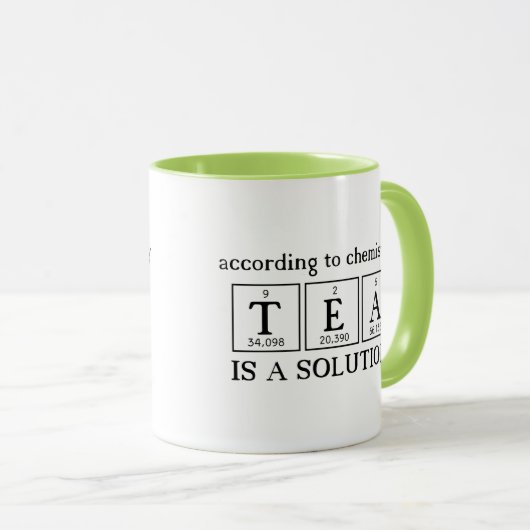 Mug Selon Chemistry Tea est une science de solution (Devant droit)