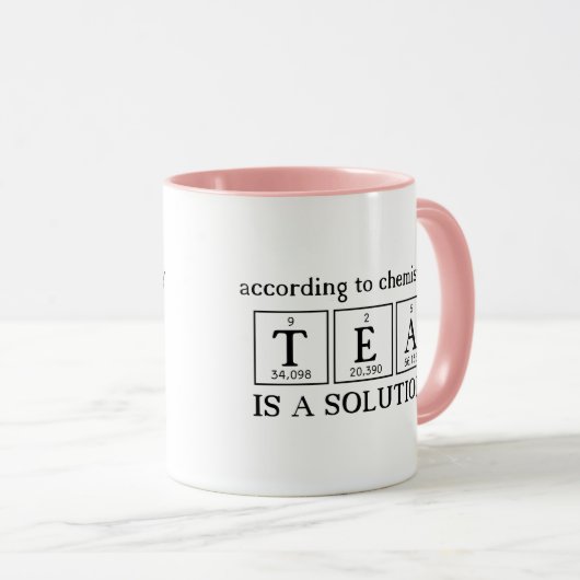 Mug Selon Chemistry Tea est une science de solution (Devant droit)