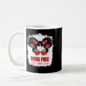 Mug Semaine du ruban rouge de course désordonnée blanc (Gauche)