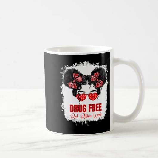 Mug Semaine du ruban rouge de course désordonnée blanc (Droite)