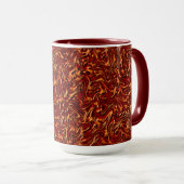 Mug Semblable à texture de mur, corail et orange (Devant droit)