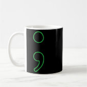 Mug Semicolon Mois de sensibilisation à la santé menta (Gauche)
