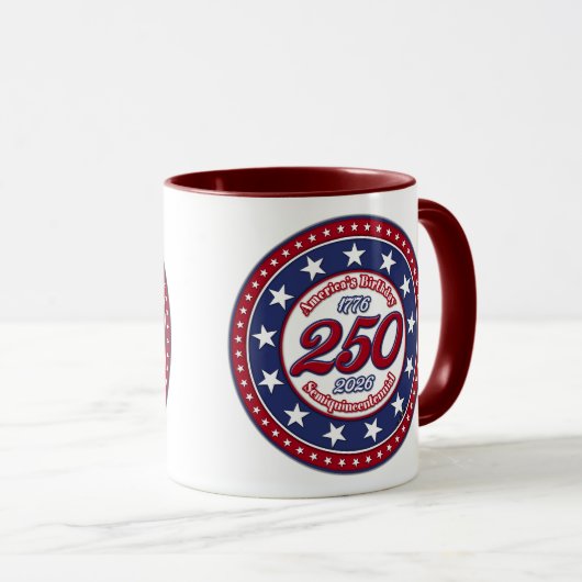 Mug Semiquincentenaire du 250e anniversaire de l'Améri (Devant droit)