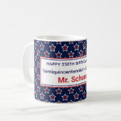 Mug Semiquincentennial Rouge Blanc Étoiles Professeur (Devant gauche)