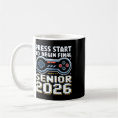 Mug Senior 2026 Gamer Mode On Press Start Final Level (Gauche)