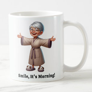 Mug Senior Citoyen Joyeux dans une Robe Confortable