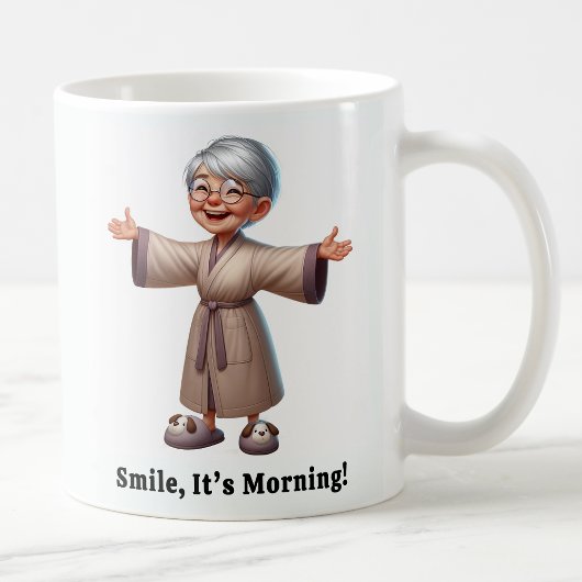 Mug Senior Citoyen Joyeux dans une Robe Confortable