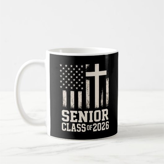 Mug Senior Class 2026 Cross Flag USA (Gauche)