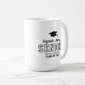 Mug Senior Custom Year Script Graduate College  (Devant droit)