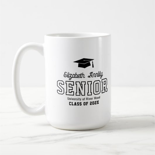 Mug Senior Custom Year Script Graduate College  (Gauche)