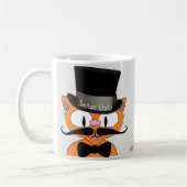 Mug Señor Gato Cartographie Mustache Chat Top Chapeau (Gauche)