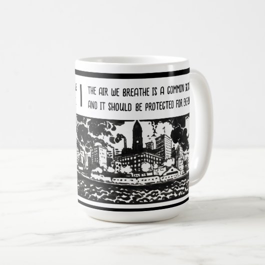 Mug Sensibilisation à la pollution de l'air Cadeaux mo (Devant droit)