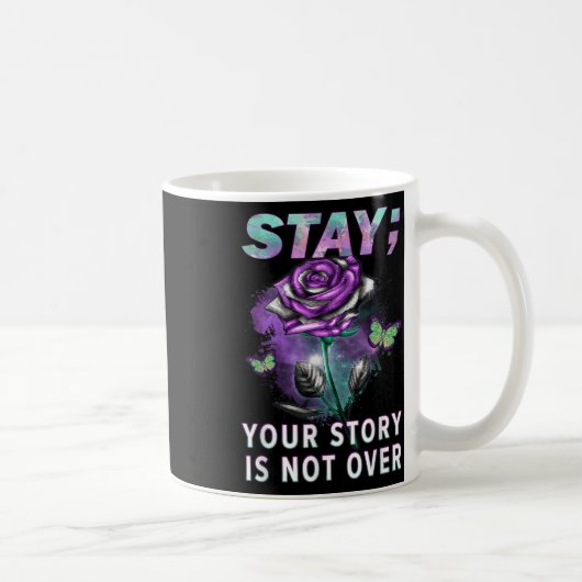 Mug Sensibilisation à la prévention du suicide Restez (Droite)