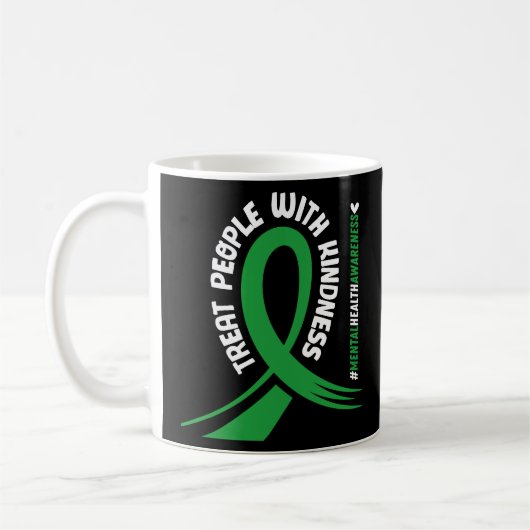 Mug Sensibilisation à la santé mentale Le ruban vert c (Gauche)